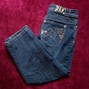 Style & Co Women's 10 Dark Wash Denim Curvy Fit Capris